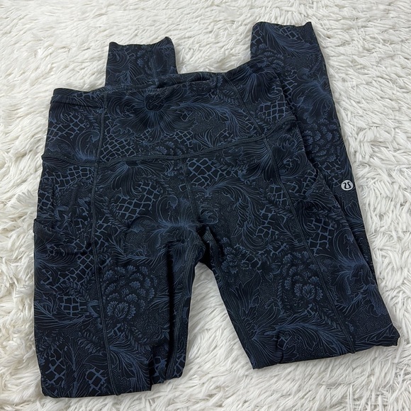 Lululemon Fast & Free 7/8 Tight II (Nulux 25") Nouveau Mach Blue Black - Picture 1 of 6